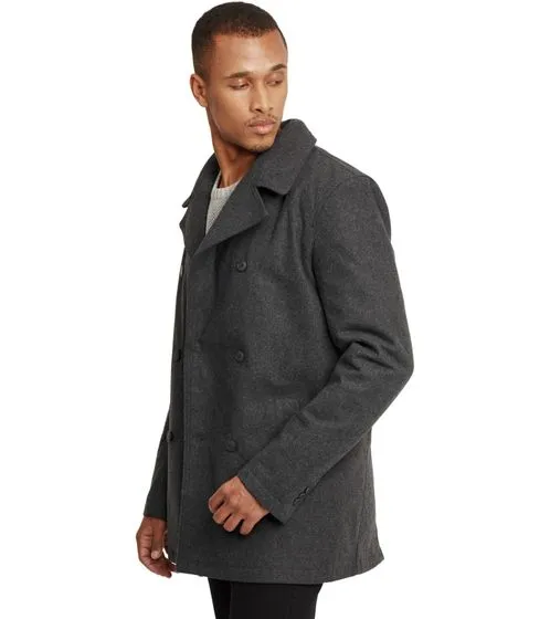 SOLID Herren Business-Parka mit abnehmbarem Teddyfell-Besatz am Kragen Woll-Mantel Regular Fit Pinto 21300325ME